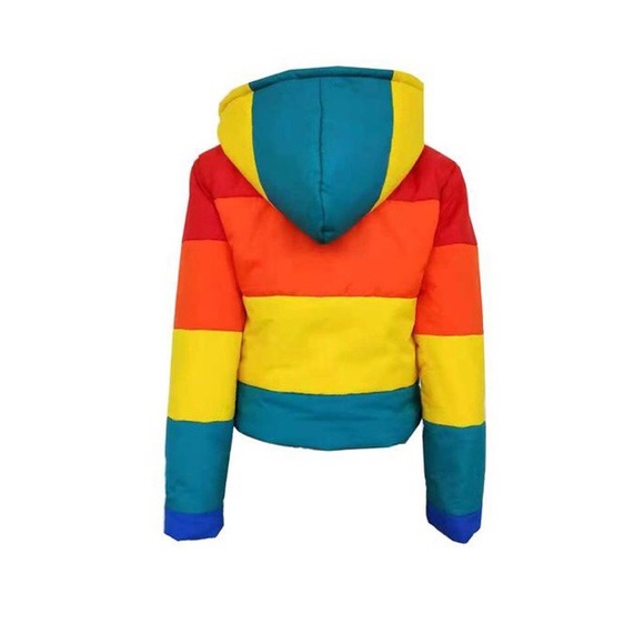 CASUAL STRIPED MULTICOLORED COTTON-PADDED JACKET - Picture 7 of 8
